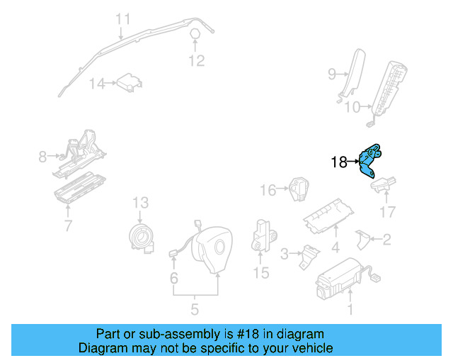Side Impact Sens Rear Bracket 1K6-972-322 - View 6