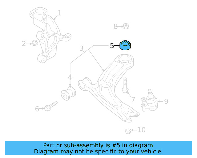 Lower Control Arm Rear Bushing 5Q0-407-183-K - View 8