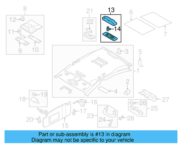 Rear O'head Lamp 3C0-947-291-F-Y20 - View 12