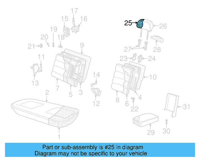 Headrest Pad 1J0-881-905-E - View 8