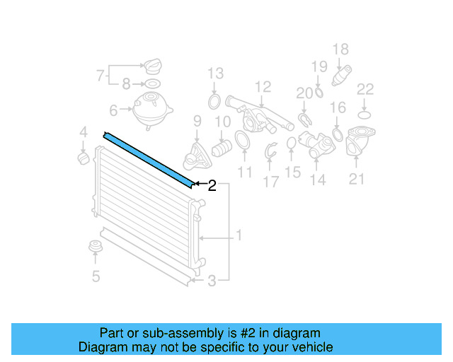 Radiator Upper Seal 3C0-121-345-AK