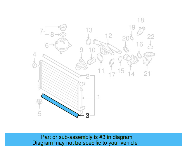 Radiator Upper Seal 3C0-121-345-AK - View 9