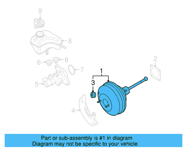 Power Brake Booster 1K1-614-106-AA - View 10