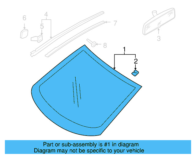 Windshield 5K0-845-011-N-NVB - View 6