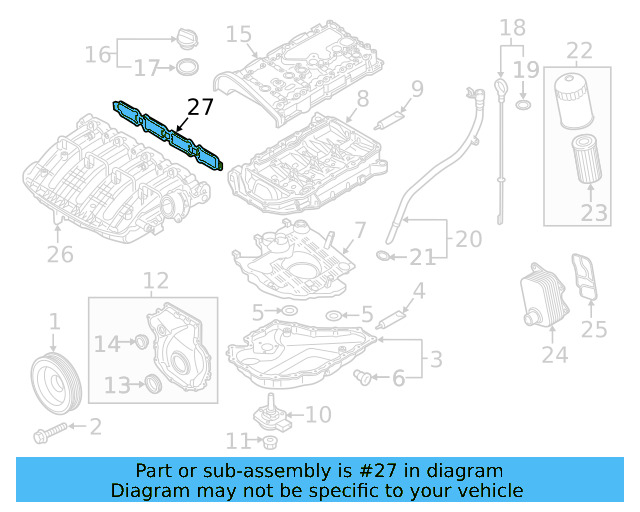 Gasket 06K-129-717-H - View 7