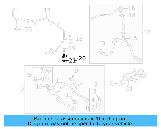 HVAC Heater Hose Connector 06K-121-143 - View 17