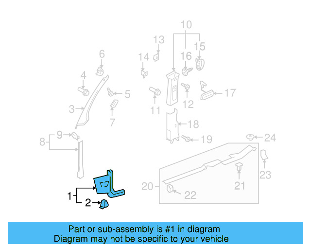 Cowl Trim 1K1-863-484-B-82V - View 7