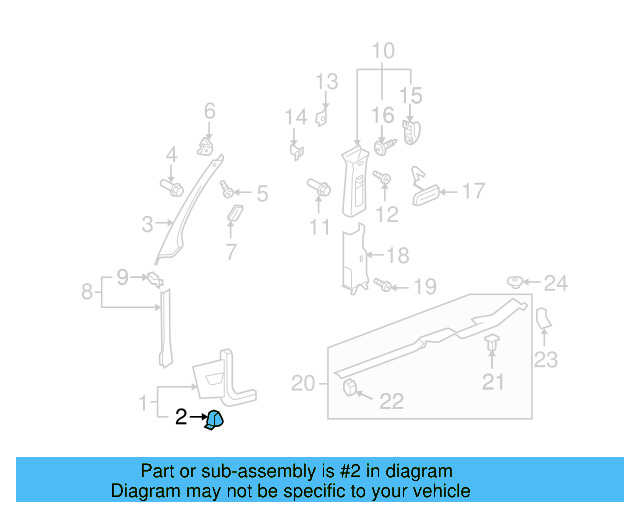 Cowl Trim Clip 1K0-864-247 - View 7
