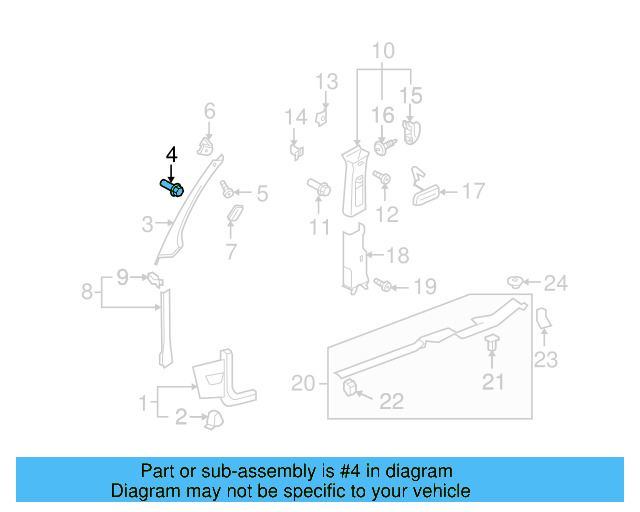 Windshield Pillar Trim Retainer Nut 1K0-867-207 - View 4