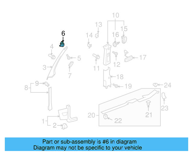 Windshield Pillar Trim Retainer Nut 1K0-867-207 - View 6