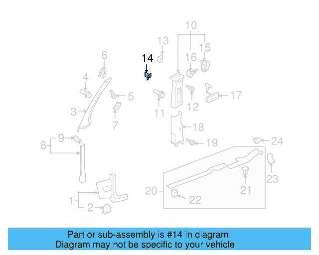 Pillar Trim Retainer 1K0-867-283 - View 8