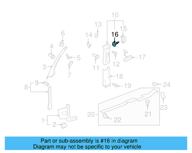 Upper Center Pillar Trim Screw N-909-197-01