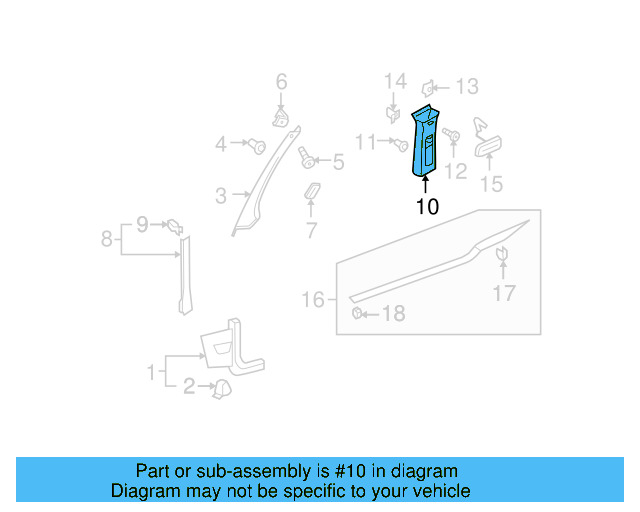 Pillar Trim 1K3-867-243-K-BR2 - View 4