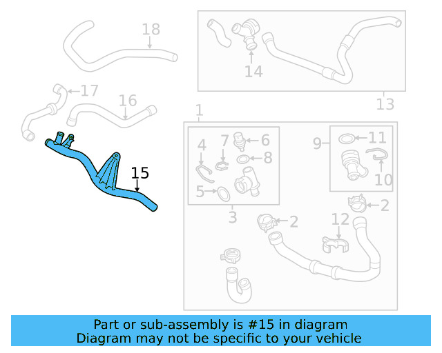 Engine Coolant Hose 06K-121-049-A - View 3