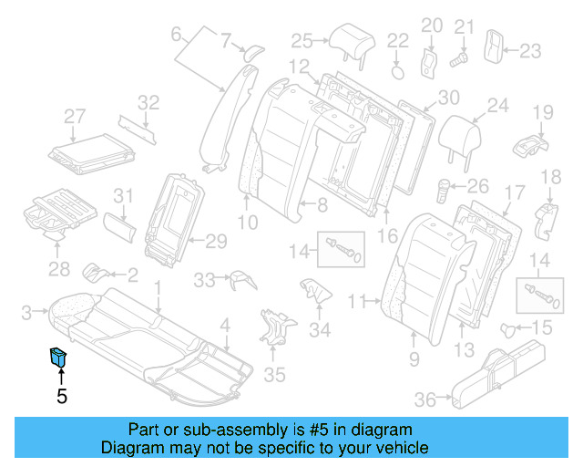 Seat Frame Grommet 1K0-886-373-C - View 15