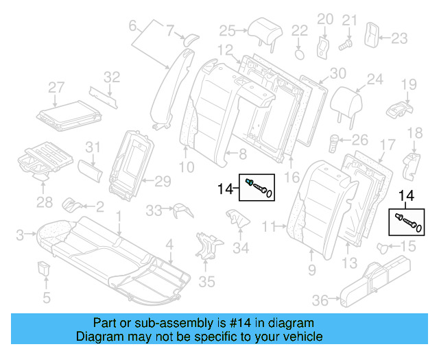 Seat Back Frame Hardware Kit 1K0-898-504 - View 7