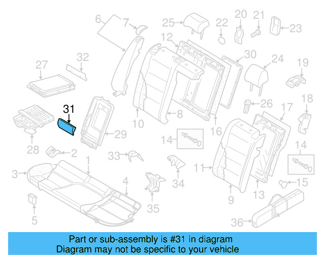 Seat Back Cushion 1K5-885-873-H-83V - View 9