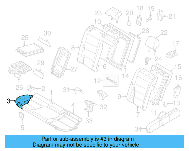 Seat Cushion Pad 5K0-885-375-H - View 8