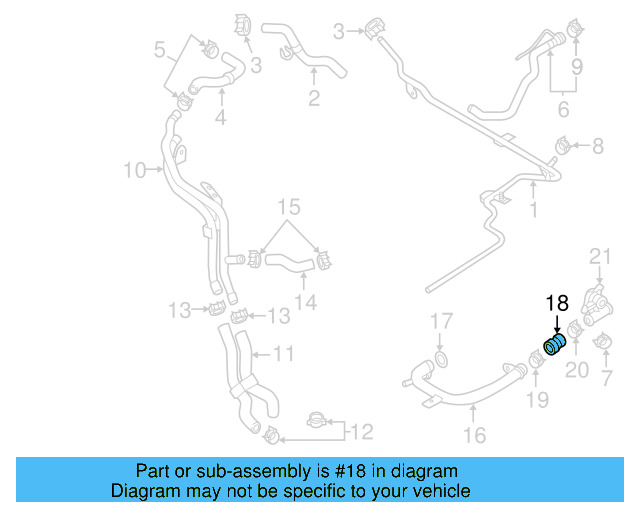HVAC Heater Hose 1K0-122-073-FN