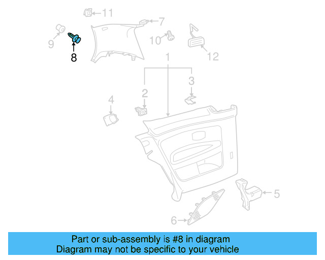Upper Center Pillar Trim Trim Plate 5G0-853-437-Y20 - View 45