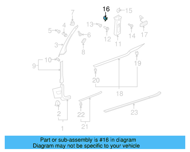 Pillar Trim Retainer 1K0-867-283 - View 20