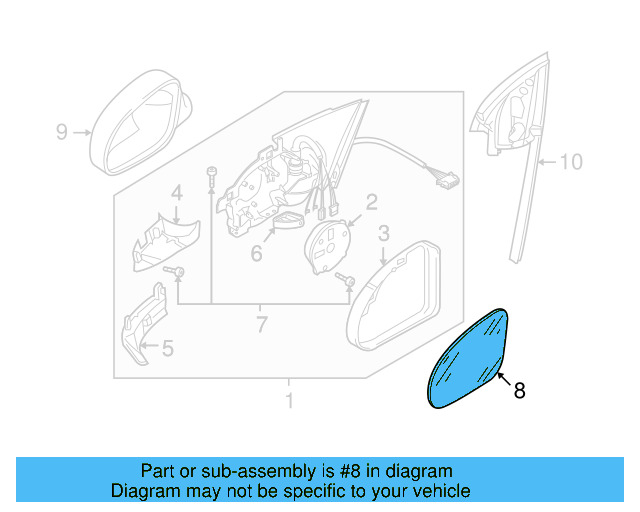 Mirror Glass 5M0-857-521-G