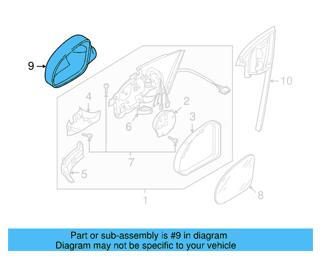 Door Mirror Cover (Unpainted) 1k0857537gru