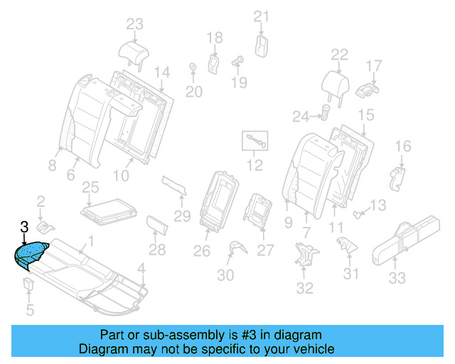 Seat Cushion Pad 1K0-885-375-CH