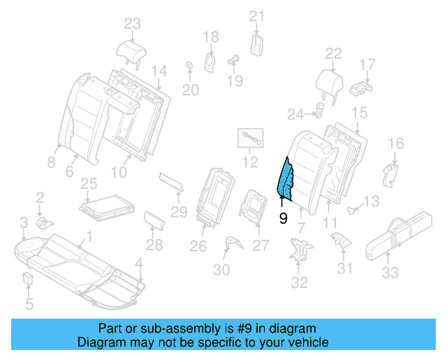 Seat Back Pad 5K0-885-775-F - View 4