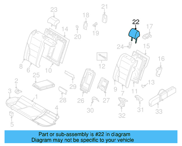 Headrest 1K0-885-901-B-RUQ