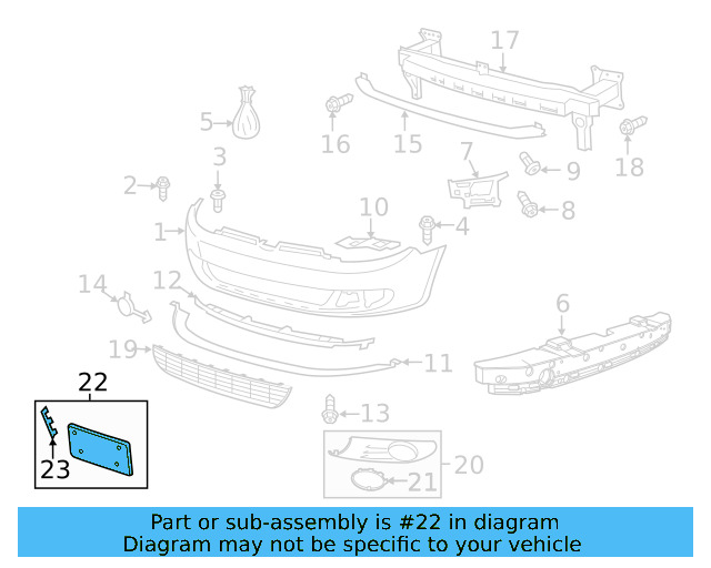 License Plate Bracket 5K0-807-285-D-9B9 - View 13