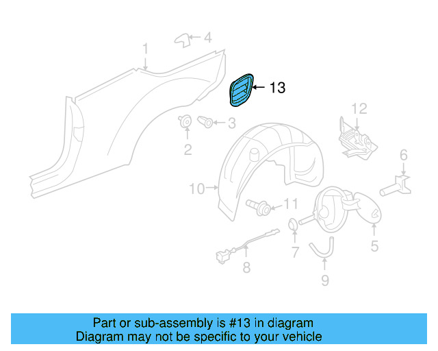 Quarter Panel Air Vent Grille 3C0-819-465 - View 17