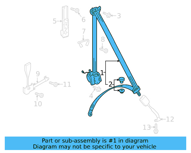 Lap & Shoulder Belt 5GM-857-705-G-RAA - View 3