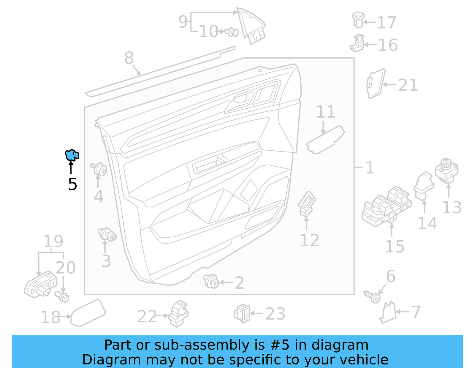 Door Trim Panel Rear Clip 510-868-246 - View 54