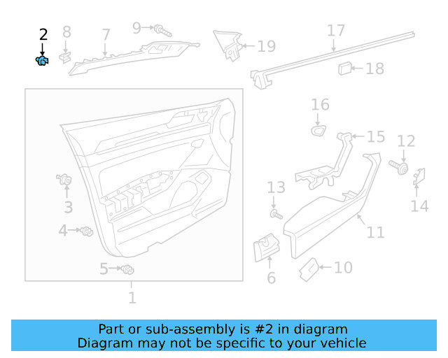 Door Trim Panel Rear Clip 510-868-246 - View 30