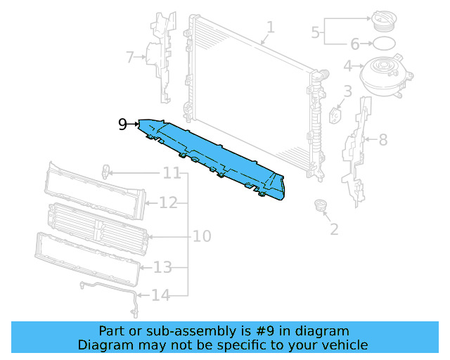 Radiator Support Baffle 3CM-121-330-B - View 8
