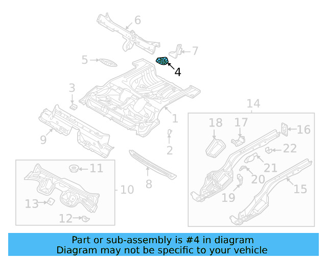Rear Floor Pan Retainer 5Q0-803-274-B - View 5