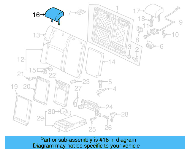Headrest, Center 5C6-885-902-Q-LI8