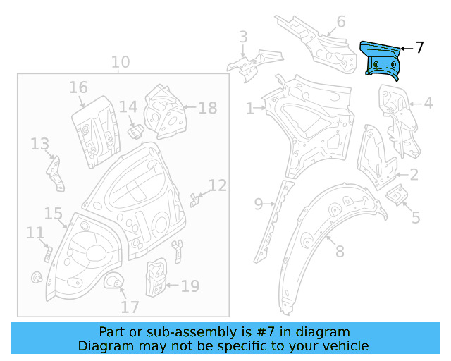 Rear Pillar Reinforced 11A-809-308 - View 3