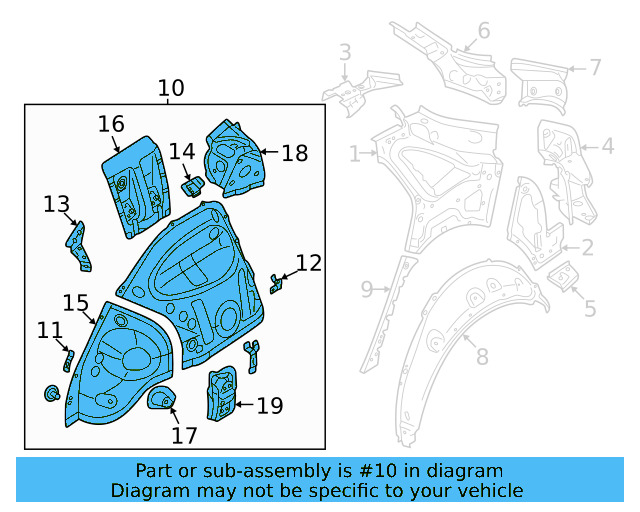 Inner Wheelhouse 1EA-809-852-A - View 3