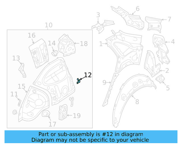 Inner Wheelhouse Rear Bracket 1EA-813-695 - View 4