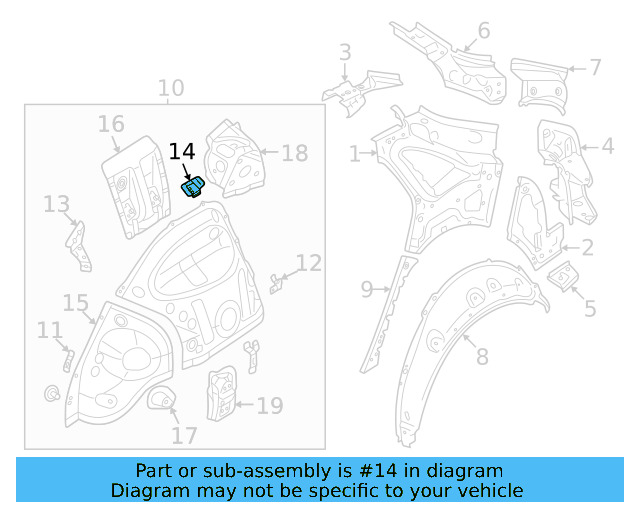 Inner Wheelhouse Mount 1EA-971-530-C - View 6