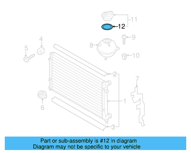 Reservoir Cap Seal 1H0-121-687-A - View 114