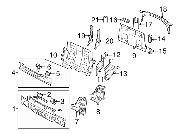 Inner Panel Support 1Q0-813-863 - View 2