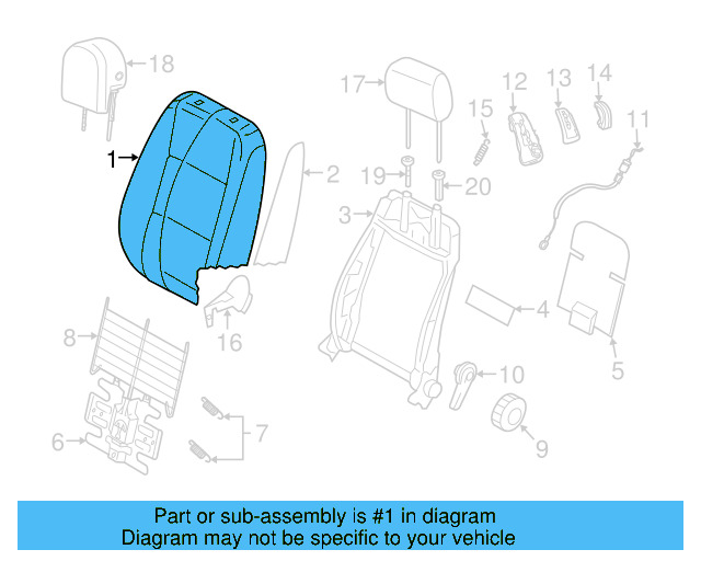 Seat Back Cover 5K3-881-805-CJ-VCH - View 9