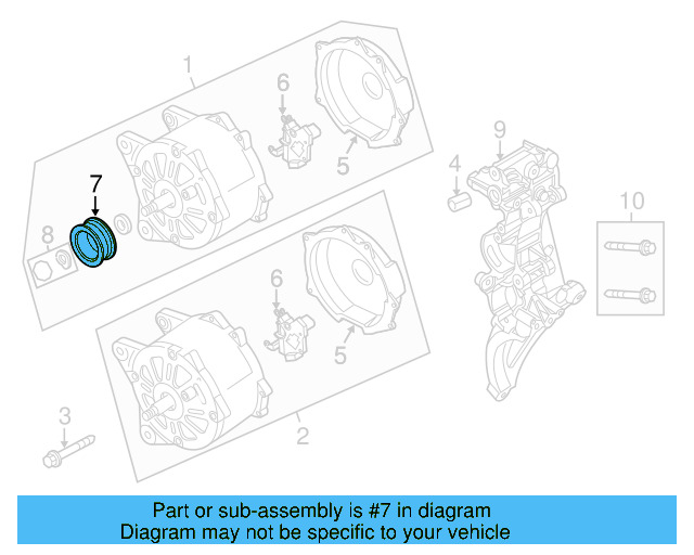 Alternator Pulley 07K-903-119-E - View 3