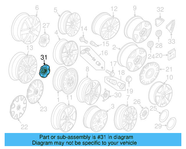 Center Cap 1C0-601-149-T-ULM
