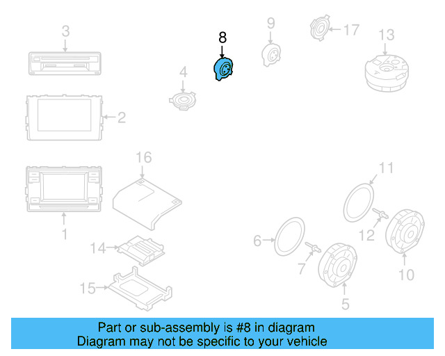 Rear Dr Speaker 561-035-453-A - View 52