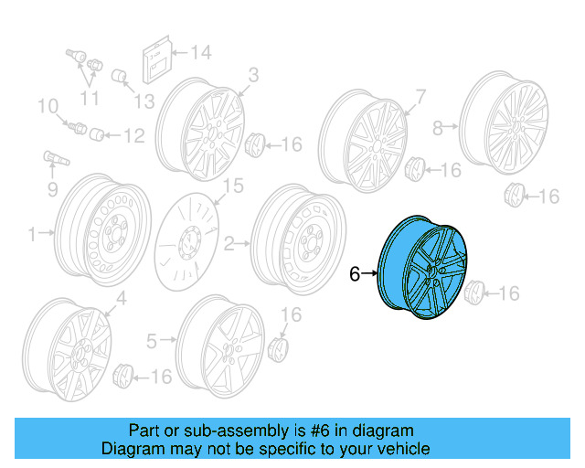 Wheel, Alloy 3C0-601-025-BA-QQ9 - View 18