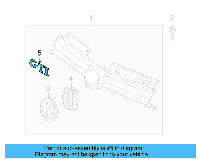 Grille Emblem 5K0-853-601-F-ULM - View 27